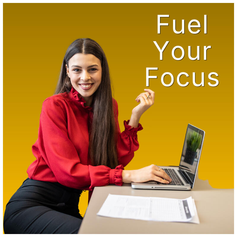 Woman staying focused and productive. Memory Fuel creatine brain supplement for mental clarity
